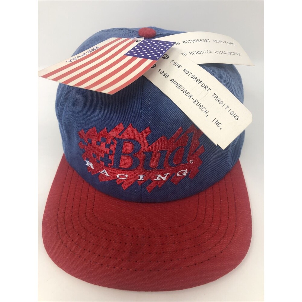 NEW NASCAR Ken Schrader 25 VINTAGE Adjustable Hat BUD RACING Chase Race Wear Red